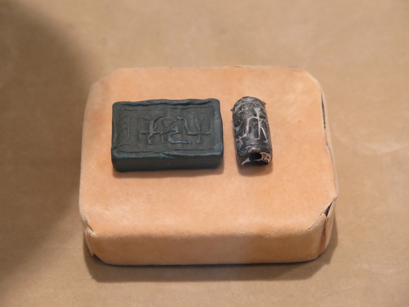 Cylinder seal from Al Sufouh:3rd millennia BC. Photographed in October 2017 