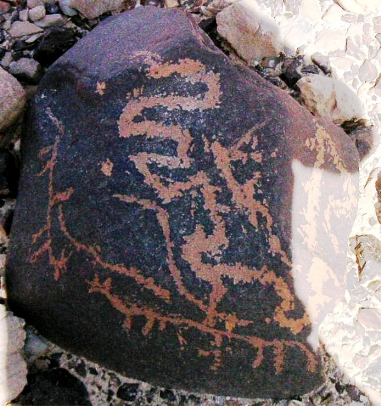 Click for full size image of Wadi Paran ancient agriculture terraces, matseboth and Rock art (PID:152961) Wadi Paran ancient agriculture terraces, matseboth and Rock art
