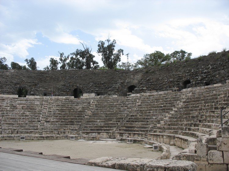 Ruins of the 1st cenutry AD theater of 7.000 capacity (photo taken on April 2011).
