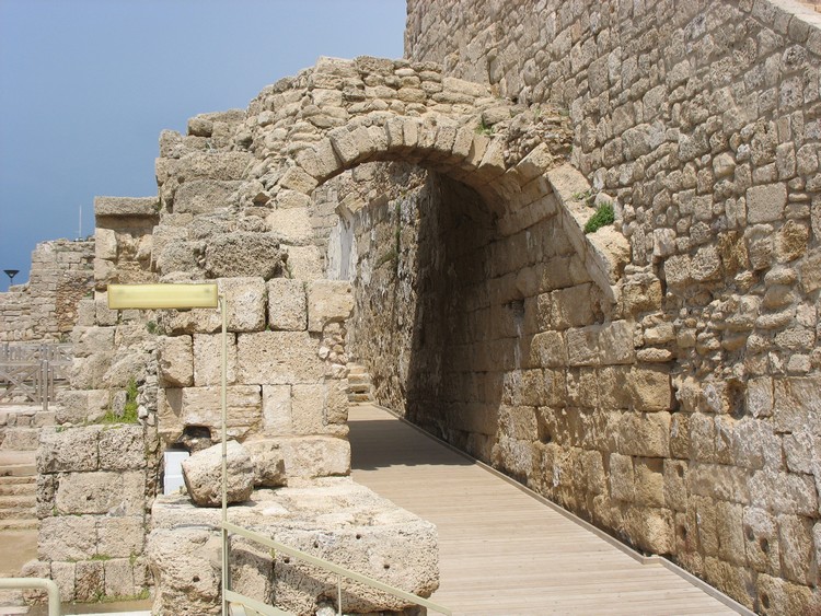 Parodos (side entrance) of the theater in Caesarea Martima (photo taken on April 2011).

