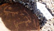 Click for full size image of Wadi Paran ancient agriculture terraces, matseboth and Rock art (PID:152987) Wadi Paran ancient agriculture terraces, matseboth and Rock art