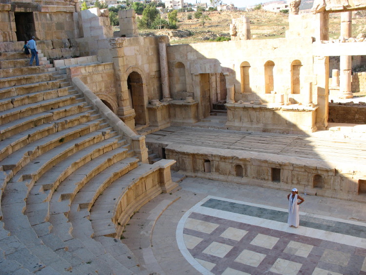 
Ruins of Roman amphiteatre in Jerash - actually the city had two amphiteatres, one in it's Northern and in it's Southern part (photo taken in September 2006).