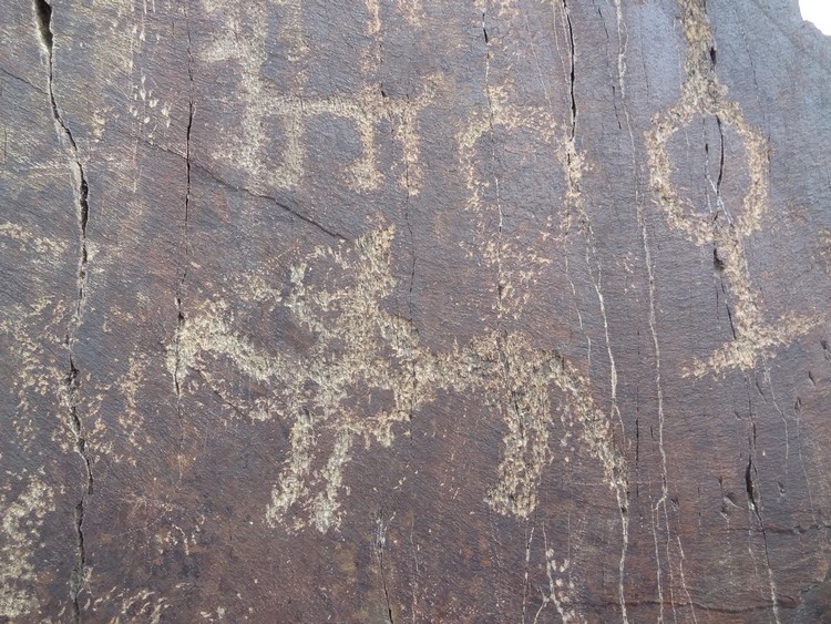 Rock art at Kara-Karga pass in Uzbekistan (photo taken on April 2012).