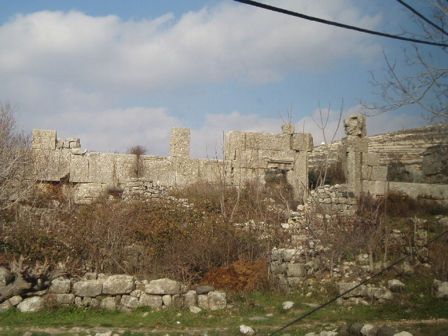 The old Phoenician temple of Baal was sucsessively converted to a temple of Zeus first by the Greeks and then by the romans.
To the north there is an other edifice which originaly served an other God, but subsequently served as a monastery.