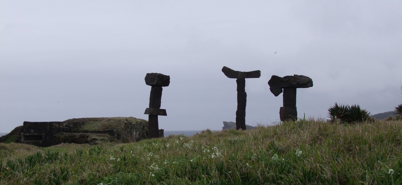 Modern monoliths in Ponta Delgada, capital of the Azores Islands (Região Autónoma dos Açores / Autonomous Region of the Azores).  Photo : March 2013.

