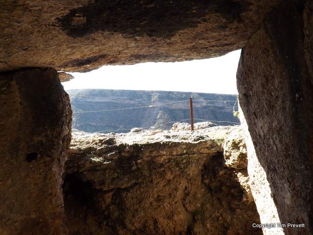 View to the east from the inside of Dolmen 134.