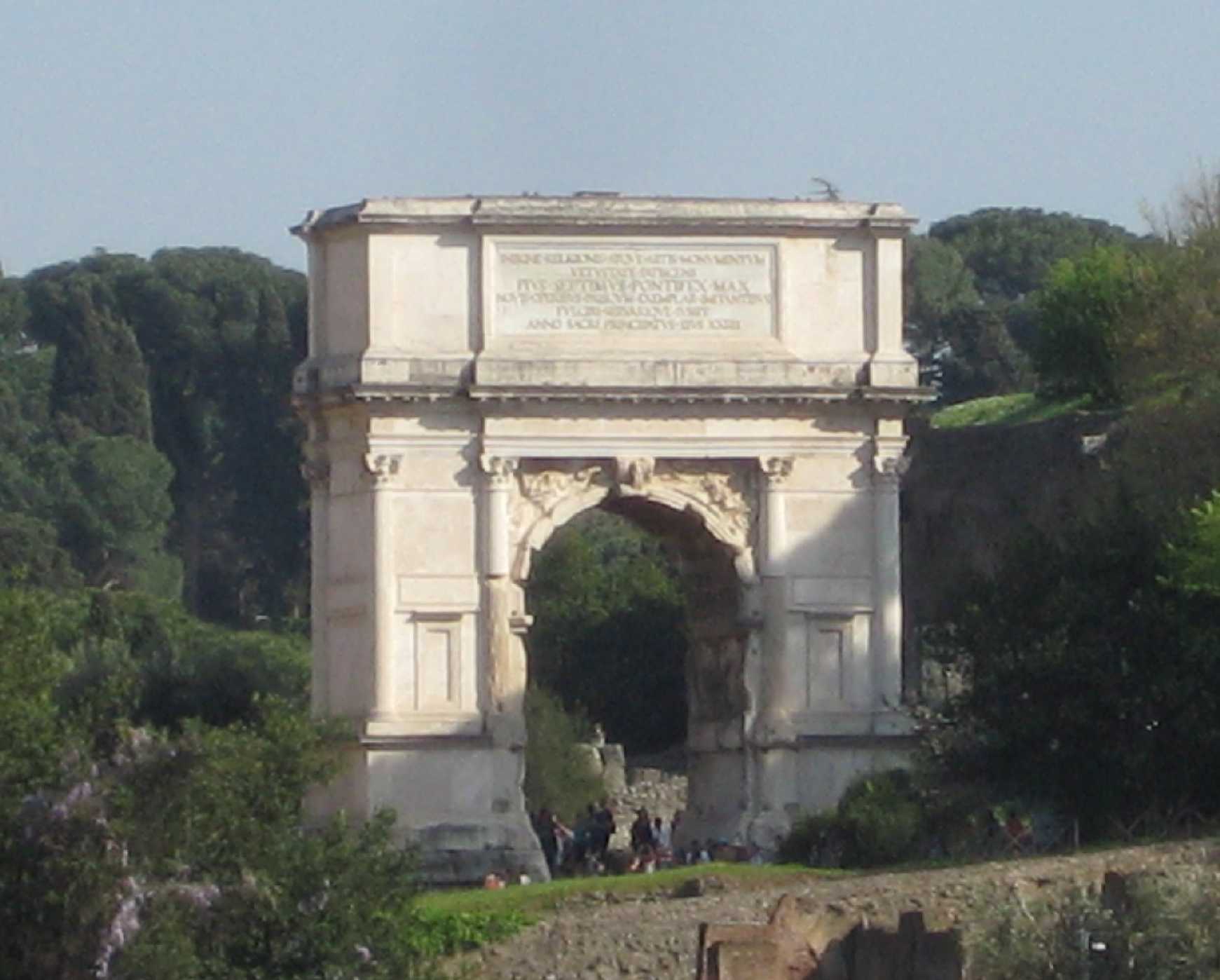 Site in Rome: Emperor Titus' triumphal arch for the victory over Jerusalem.