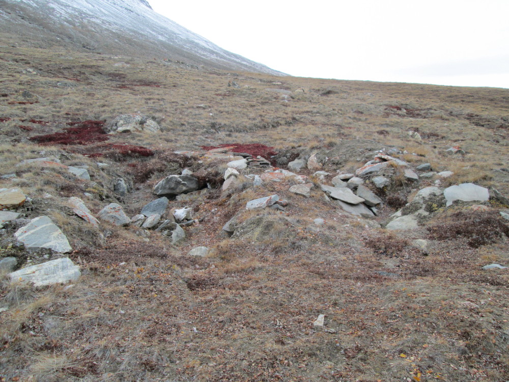 View across the hut foundations looking up Rendalen.  September 2013.
