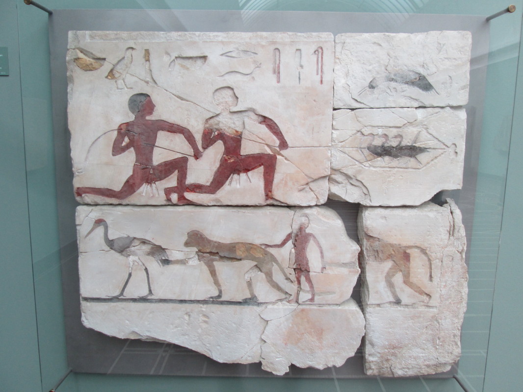 Limestone with inlays from the tomb of Atet.Medum.  4th Dynasty c 2550 BC.  September 2013.