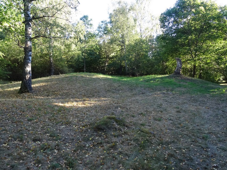 Some of the largest burial mounds in the central part of the cemetery (photo taken on August 2016).