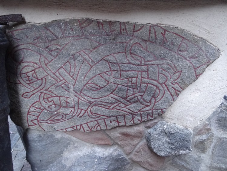 Runestone (Upplands runinskrifter 53) in Gamla Stan of Stockholm (photo taken on August 2016).