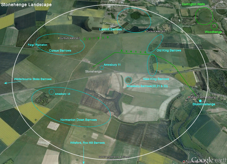 Spent a few days at beginning of July to study the wider Stonehenge landscape. This is a plan of the wish list of areas to be covered. Fell far short of the objectives so will have to come back another day. But I did catch a great sunset over Amesbury 15 (one of the Normanton 