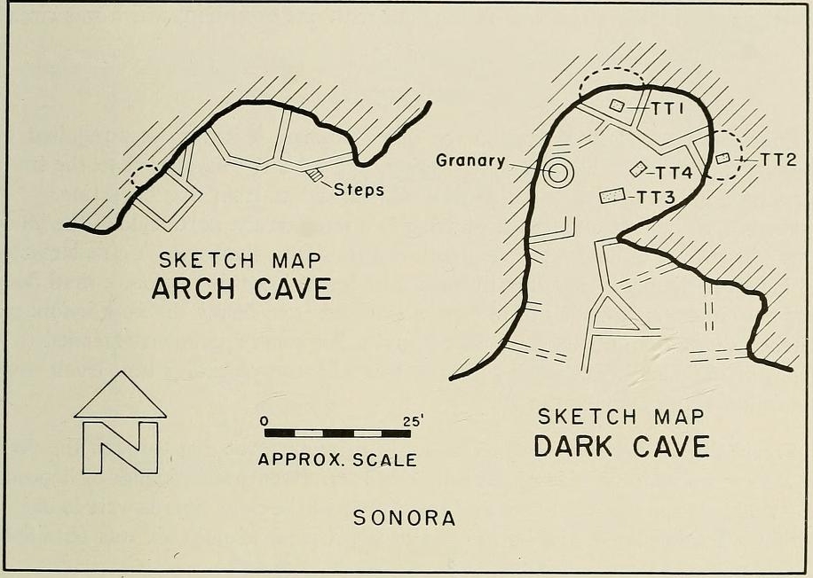 Plan of two nearby caves, from 