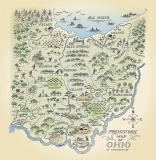 Prehistoric Map of Ohio by H. R. Goodwin colourized by Bob Thomas 