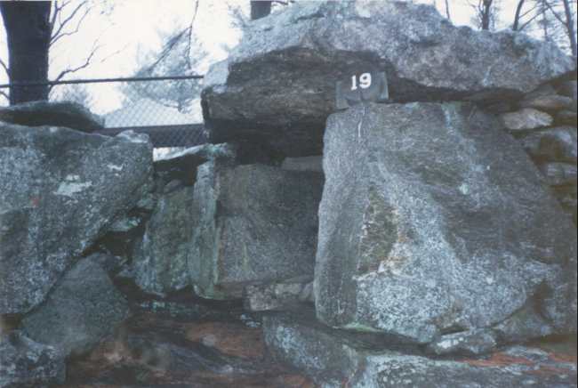 One of the chambers at Mystery Hill, also known as America's Stonehenge, near Salem, New Hampshire.  There are several of these chambers and other structures at the site as well as the calendar sighting stones

I have to say, despite their best efforts to assure me its 4000 years old, the stones just didnt look weathered enough to me.