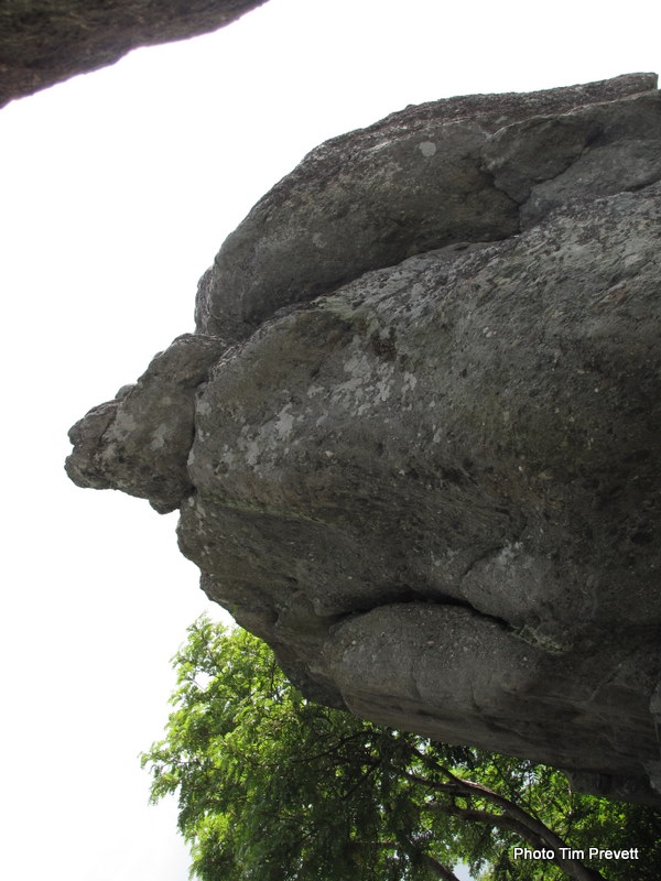 Two huge natural rocks, one with the appearance of a sphinx, the other split in two with a vast fissure the length of the rock. Both rocks are right next to each other.
Situated unmissably next to the road into the Grandfather Mountain complex as the road takes in several switchbacks.
Some archaeological displays from the Woodland Period within the Grandfather Mountain center worth looking at to