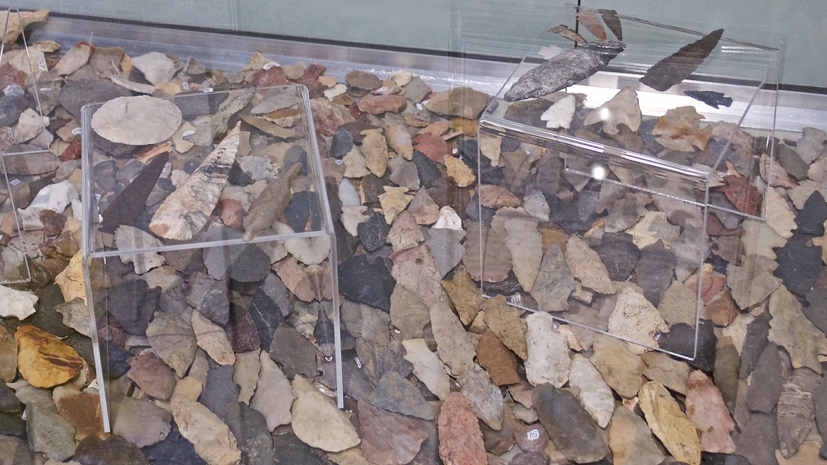 Lots and lots of stone points collected from various archeological sites: Clovis spear points, knives, arrow heads.
Photo Credit: Paul Cooper