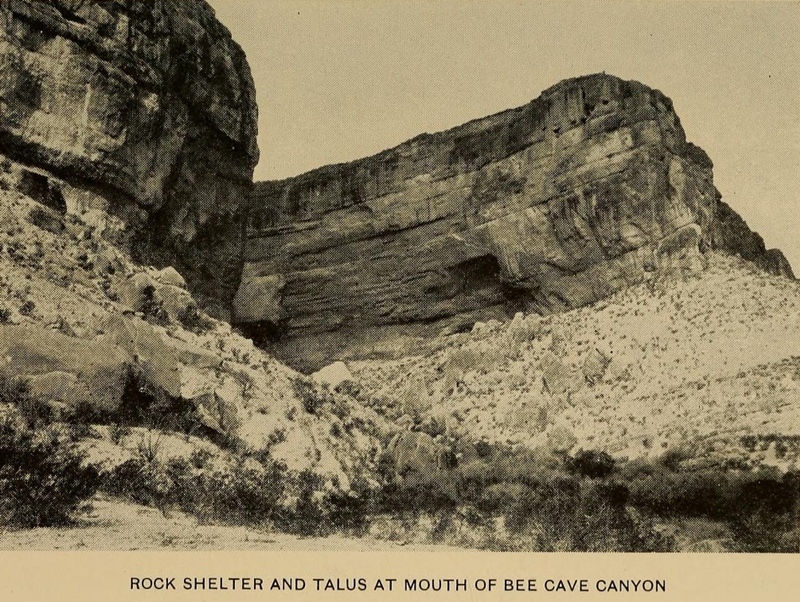 Rock shelter, old photo from 