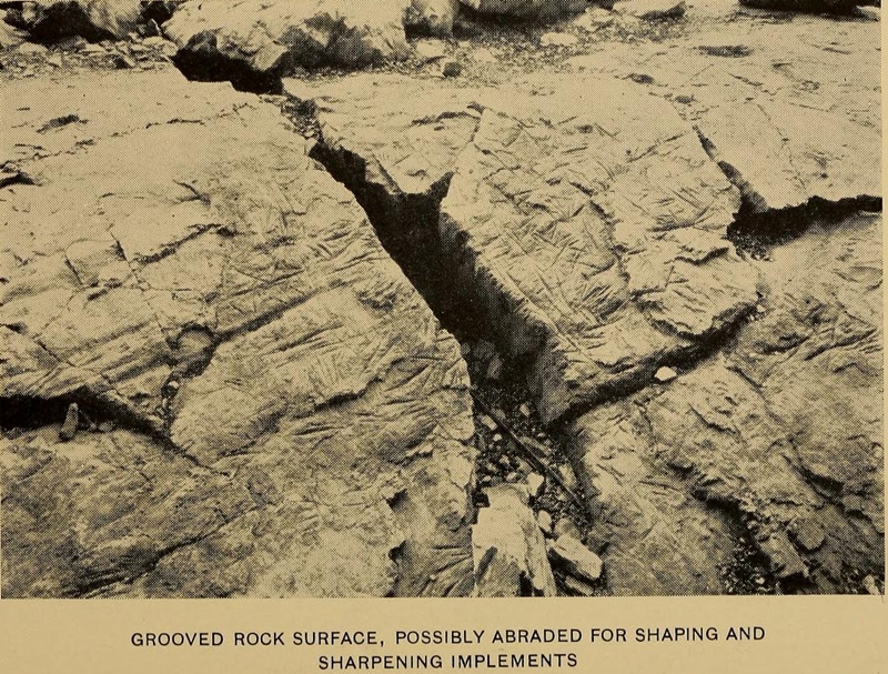 Tool sharpening rock, old photo from 