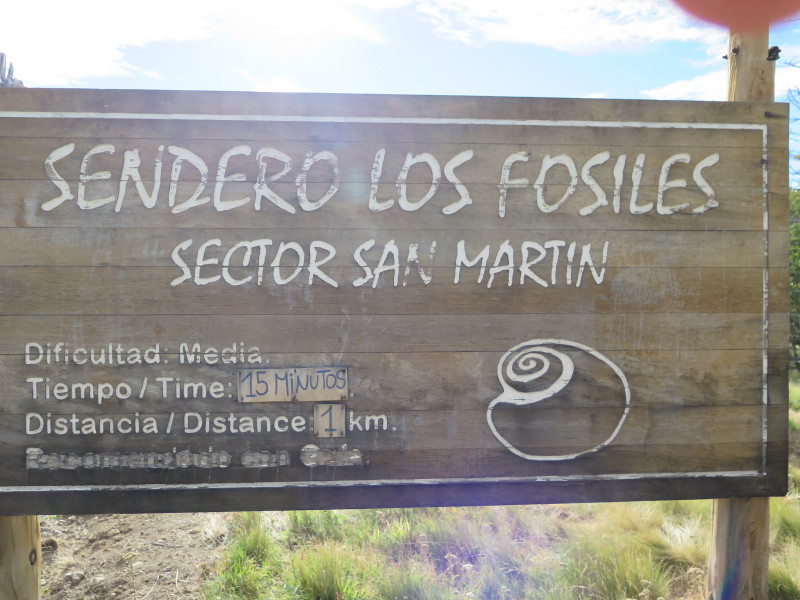 The site sign on the gravel road from Puerto Guadal to Chile Chico.  March 2017