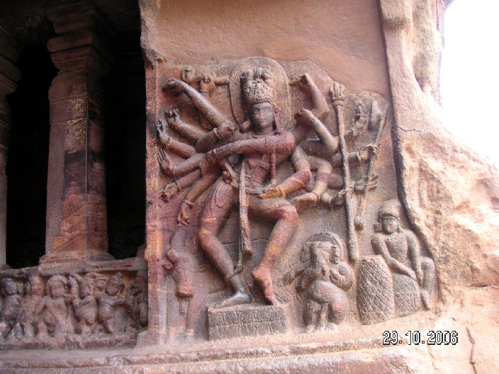 Badami caves, Karnataka

Badami was the capital of the Chalukaya empire, fortresses, palaces and temples built from red sandstone, 4 cave temples from the Chalukaya kingdom era (200 CE - 600 CE).

1. Shiva temple cave

2. Vishnu temple cave

3. Vishnu avatars, Varaha (boar), Narashima (lion) temple cave

4. Jain temple cave (Mahavir)