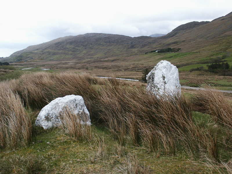 2 quartz stones, one 5' high, the other 2' high.

