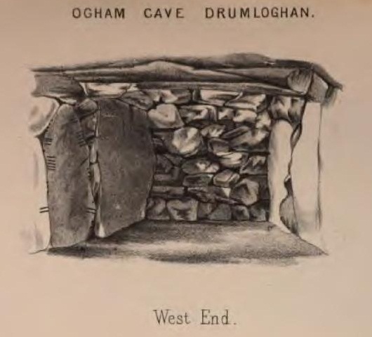 West end, with two Ogham stones, from 