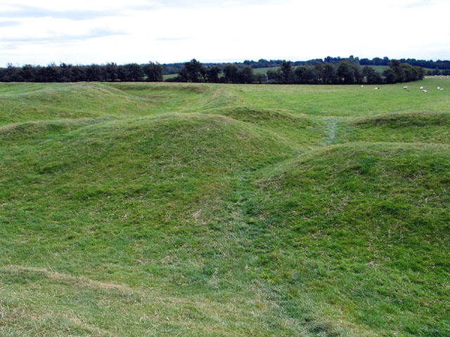 Some of the many large Iron Age earthworks scattered throughout the Hill of Tara site. 