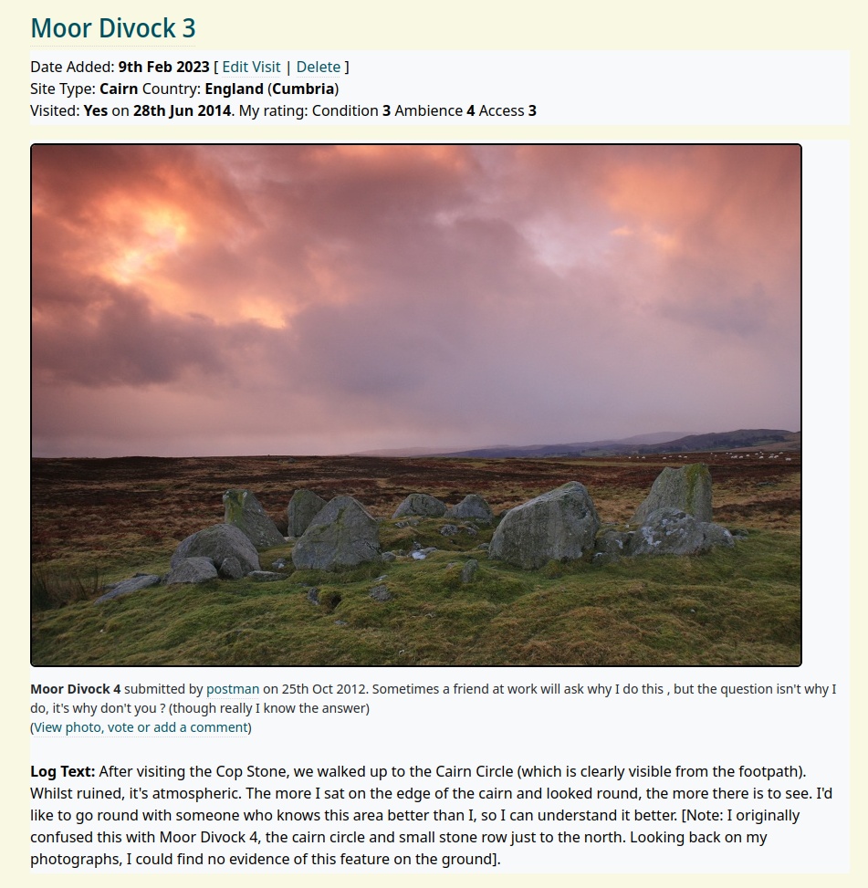 Blogging with the Megalithic Portal Site Visit Logs