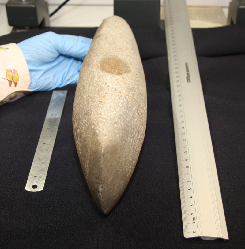 Barmekin of Echt Mike Ellis writes: This was taken by me just a few weeks ago when I managed to get
permission from the National Museum of Scotland to photograph the axe
referred to in the last page of the document