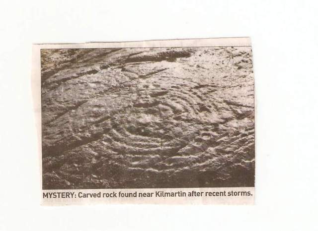 The photo in the Herald of the newly discovered rock art.