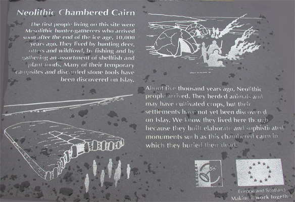 Port Charlotte Chambered Cairn Info board

