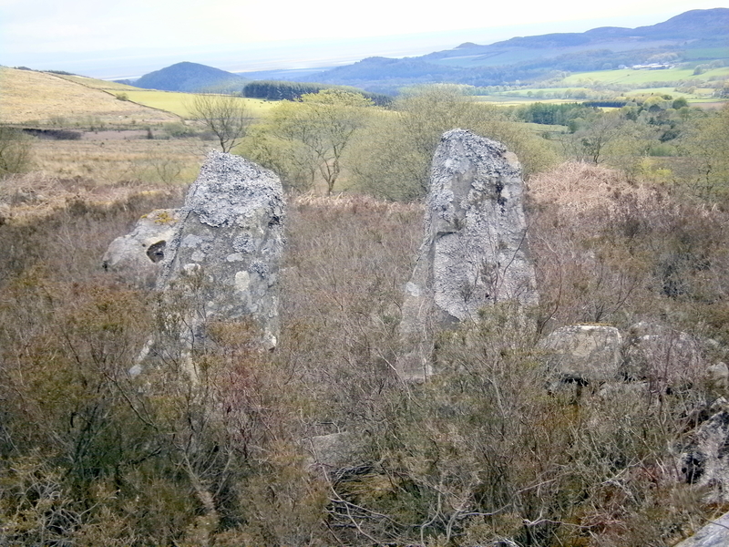 Two exposed orthostats of Slewcairn