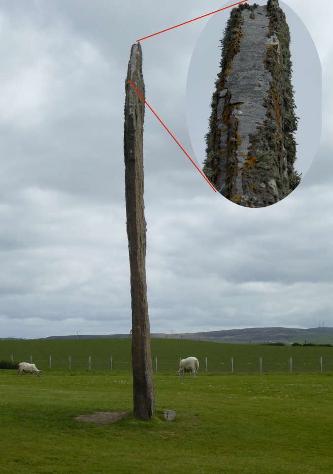 5000 years and counting.... as others have commented, for something so tall and slender to have remained in situ for this long is wonderful.

To save people climbing up, this shows what the top looks like!

Photo: June 2016