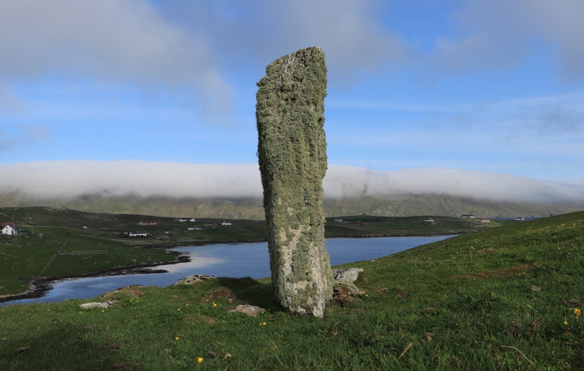 Standing Stone, West Burra, Shetland.

HU 37101 32585