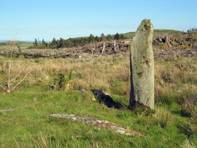 Curragh a' Ghlinne ('Stones of the Glen')
The only one of four standing stones that is still upright.

Site in Isle of Jura Scotland

Copyright Andrew Curtis and licensed for reuse under the Creative Commons Licence.