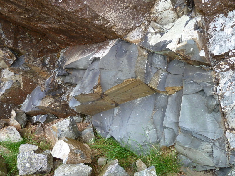 Graig Lwyd Neolithic Axe Factory.  You can clearly see the type of stone they were after and how different it is to the rock surrounding it.  Fine grain indeed.