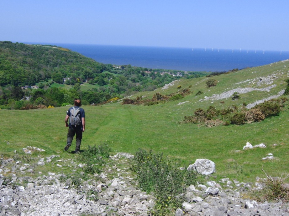 Looking from possible entrance at north west corner of hillfort towards annexe and THAT view!