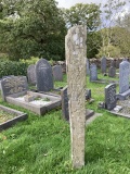 Inscribed stone pillar at Church of St Michael
