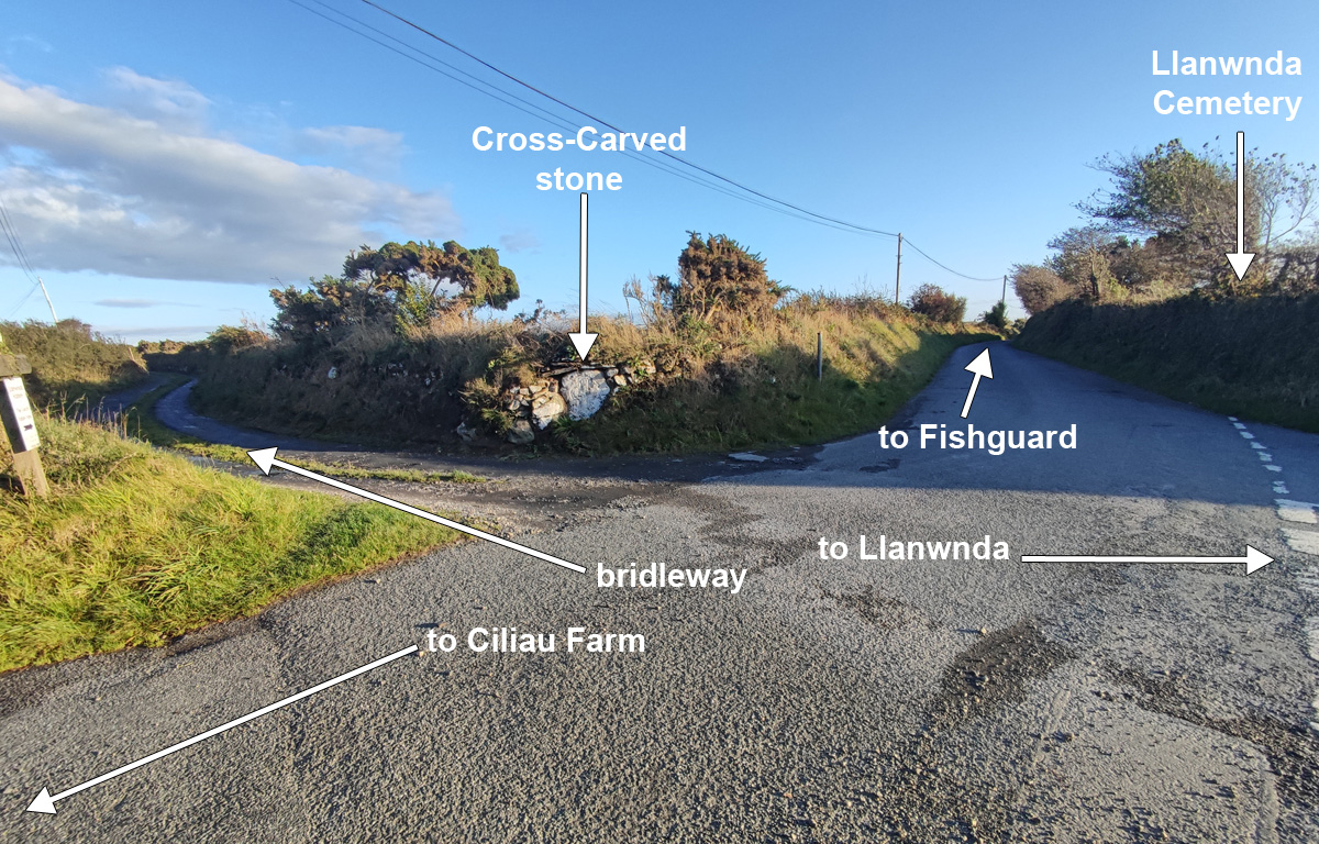 Click for the gallery page to add comments and vote (PID:296890) Llanwnda Cemetery Crossroads stone